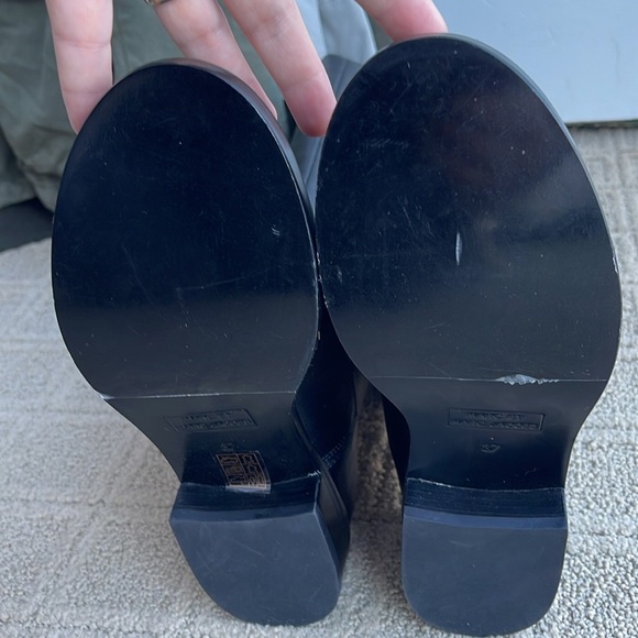 New Marc Jacobs Black Leather Tall Riding Boots Pull On size 37 w/ dust bag - Picture 7 of 7